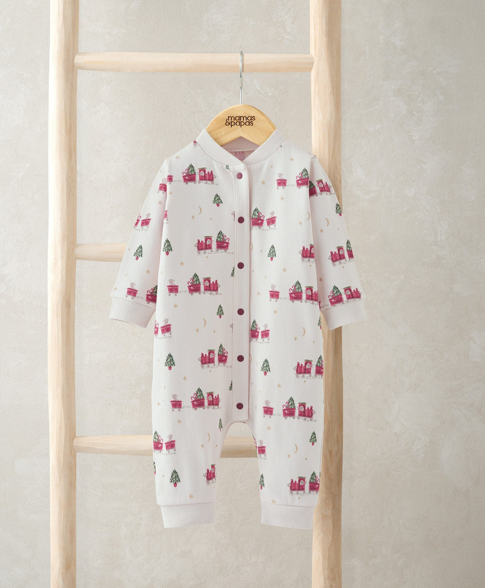 Mamas &amp; Papas Rompers Train Print Christmas Romper