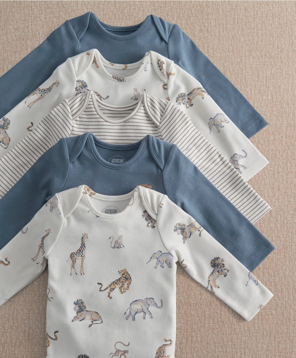 Mamas &amp; Papas Safari Adventures Bodysuits (Pack of 5)
