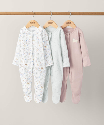 Mamas & Papas Safari Garden Party Sleepsuits (3 Pack)