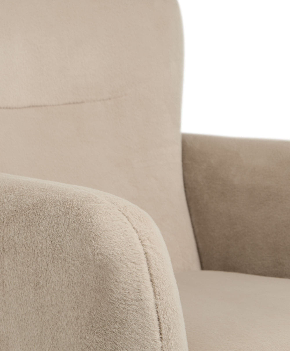 Mamas &amp; Papas Settle Nursing Chair &amp; Stool - Almond Sherpa