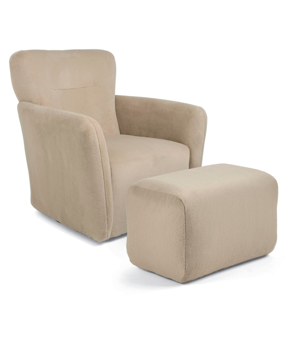 Mamas &amp; Papas Settle Nursing Chair &amp; Stool - Almond Sherpa