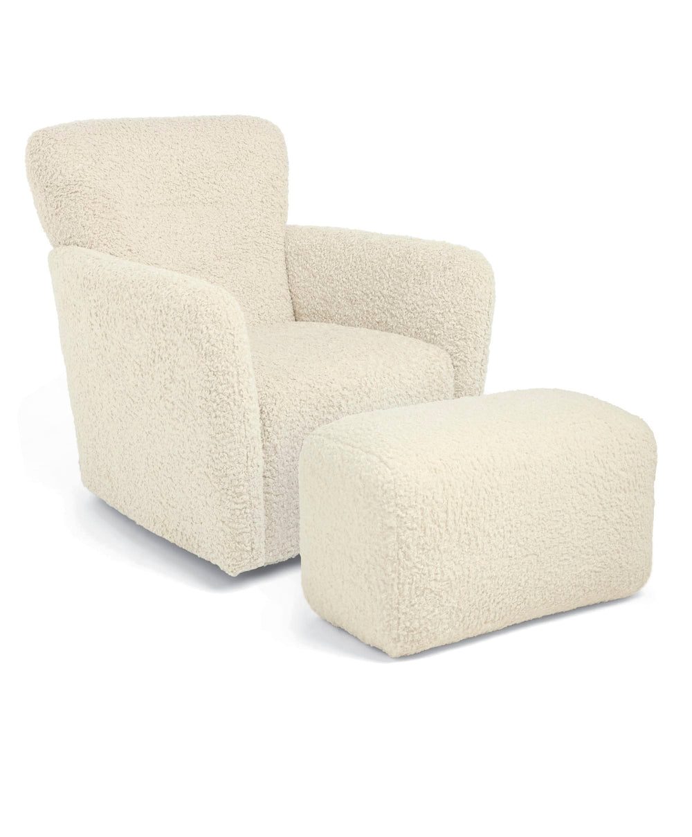 Mamas &amp; Papas Settle Nursing Chair &amp; Stool - Snow Teddy