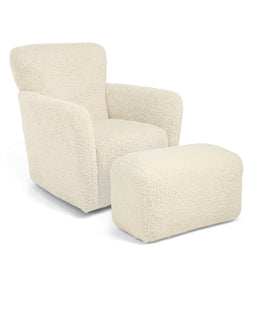 Mamas & Papas Settle Nursing Chair & Stool - Snow Teddy