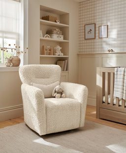 Mamas & Papas Settle Nursing Chair & Stool - Snow Teddy