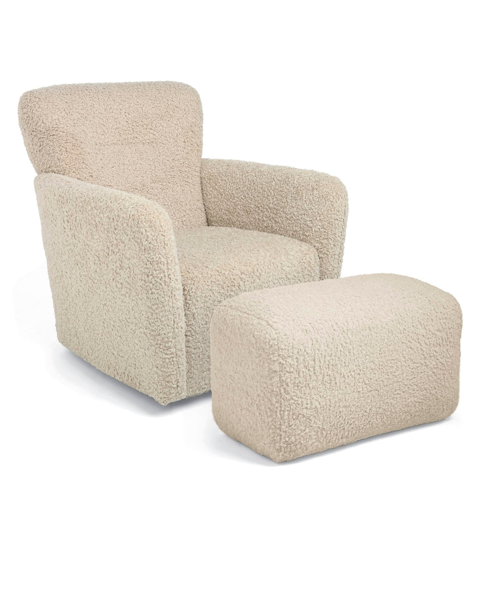 Mamas &amp; Papas Settle Swivel Nursing Chair &amp; Stool - Biscuit Teddy