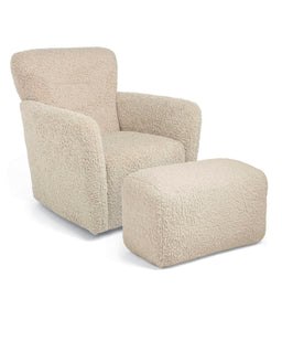 Mamas & Papas Settle Swivel Nursing Chair & Stool - Biscuit Teddy