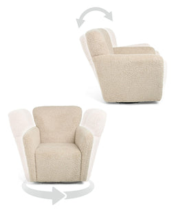 Mamas & Papas Settle Swivel Nursing Chair & Stool - Biscuit Teddy