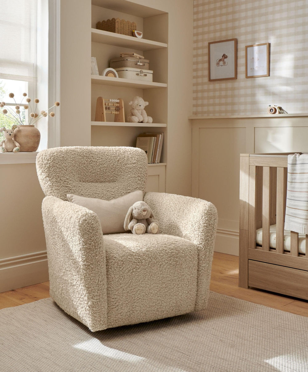 Mamas &amp; Papas Settle Swivel Nursing Chair &amp; Stool - Biscuit Teddy