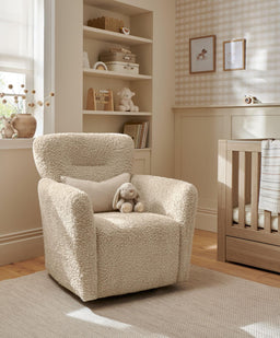 Mamas & Papas Settle Swivel Nursing Chair & Stool - Biscuit Teddy