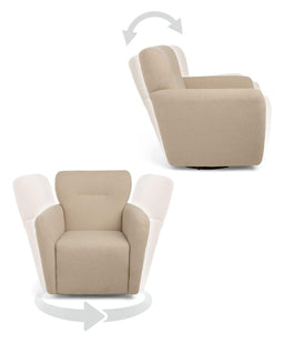 Mamas & Papas Settle Swivel Nursing Chair  & Stool - Oatmeal Boucle