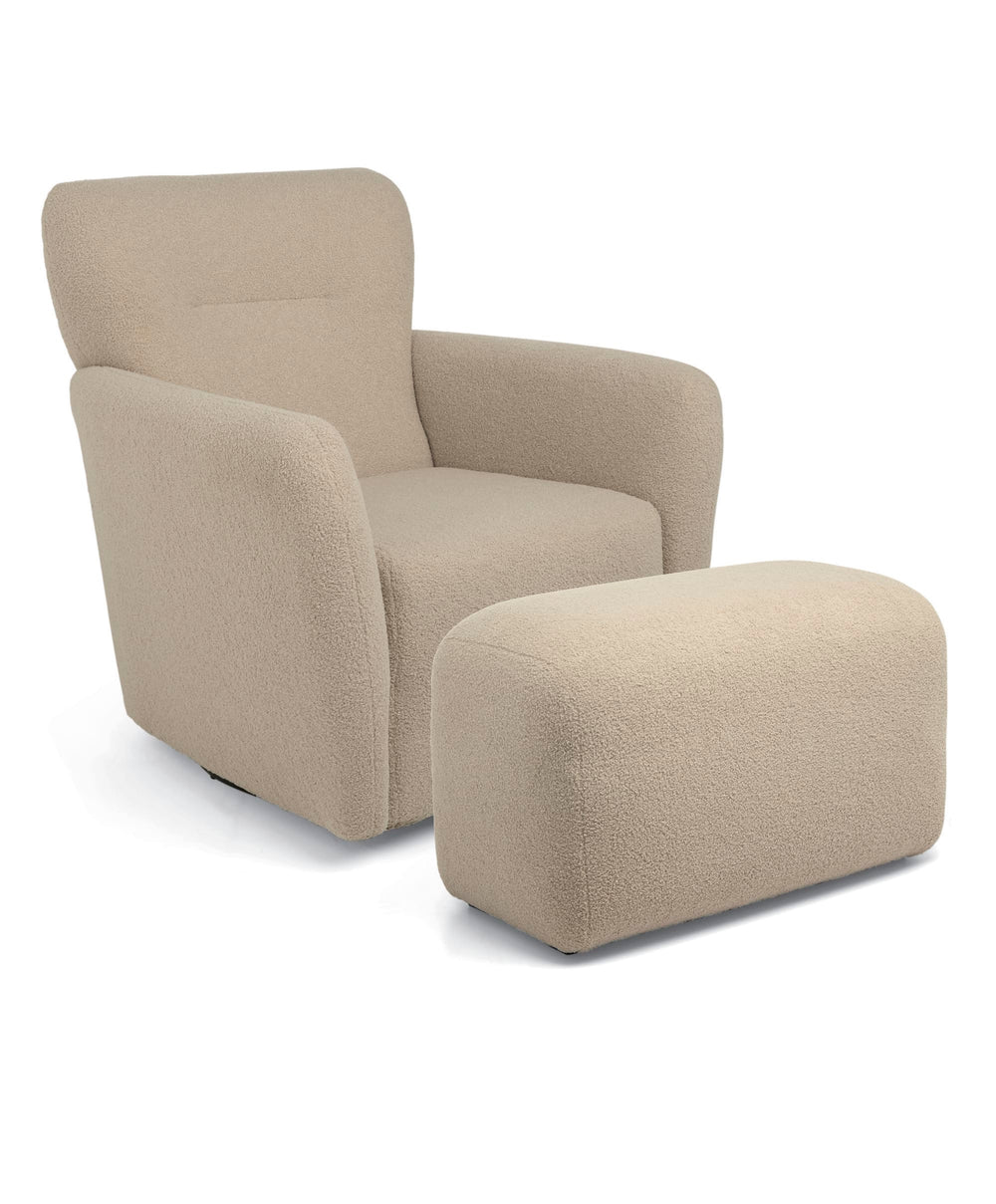 Mamas &amp; Papas Settle Swivel Nursing Chair  &amp; Stool - Oatmeal Boucle