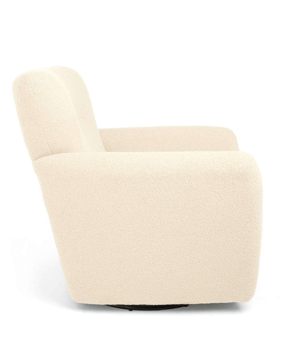 Mamas &amp; Papas Settle Swivel Nursing Chair &amp; Stool - Off White Boucle