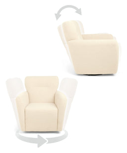 Mamas & Papas Settle Swivel Nursing Chair & Stool - Off White Boucle