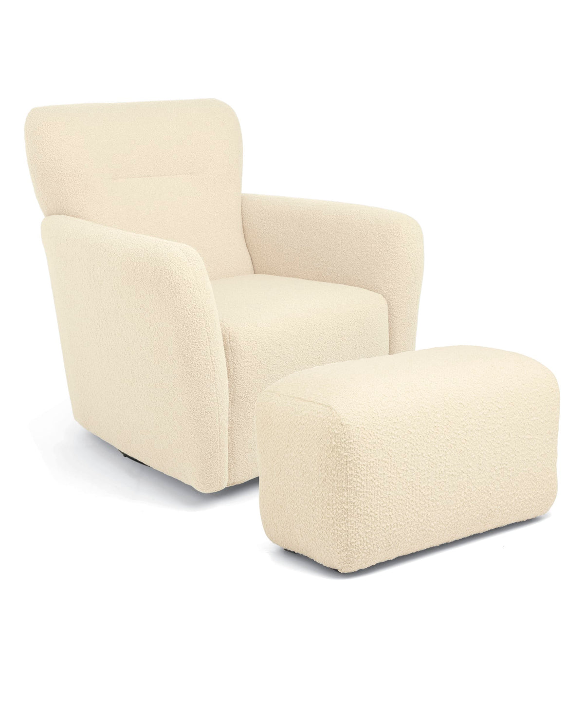 Mamas & Papas Settle Swivel Nursing Chair & Stool - Off White Boucle