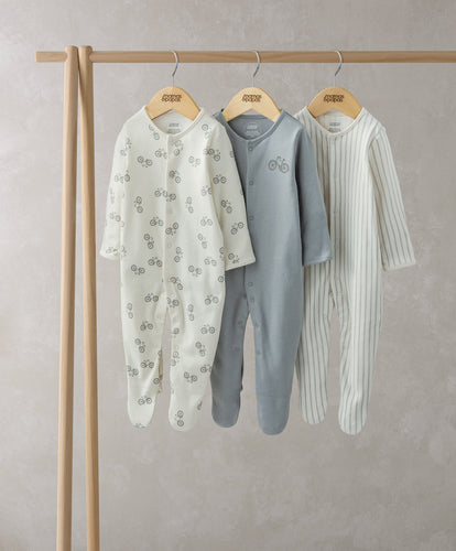 Mamas & Papas Sleepsuits Bicycle Print Sleepsuits (Set of 3)