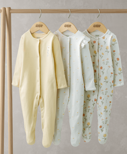 Mamas & Papas Sleepsuits Healing Floral Sleepsuits (Set of 3)