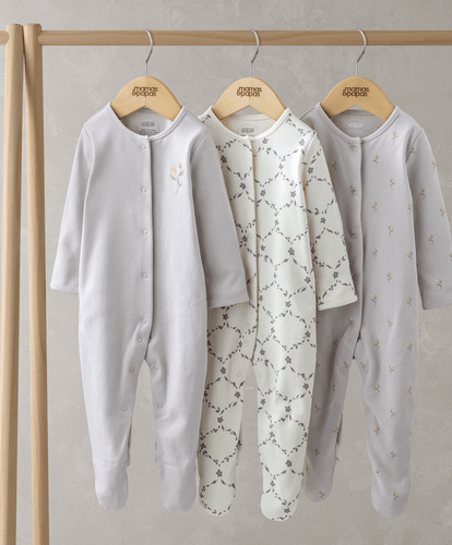 Mamas & Papas Sleepsuits Trellis Print Sleepsuites (Set of 3)