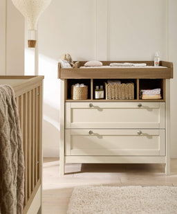 Mamas & Papas Small Cotbed Bundles Harwell 3 Piece Convertible Cot Range with Dresser Changer & Wardrobe - Cashmere