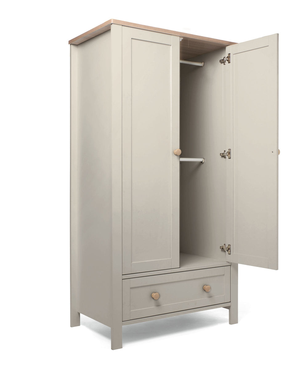 Mamas &amp; Papas Small Cotbed Bundles Wedmore 3 Piece Small Cotbed Range with Dresser Changed &amp; Wardrobe - Pebble