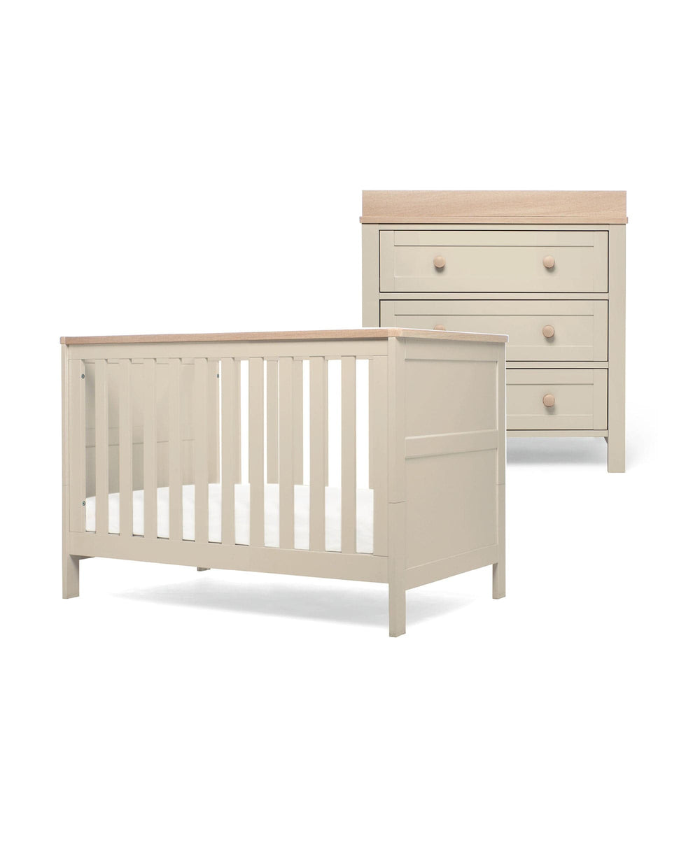 Mamas &amp; Papas Small Cotbed Bundles Wedmore Small Cotbed Set With Dresser Chnager - Cashmere