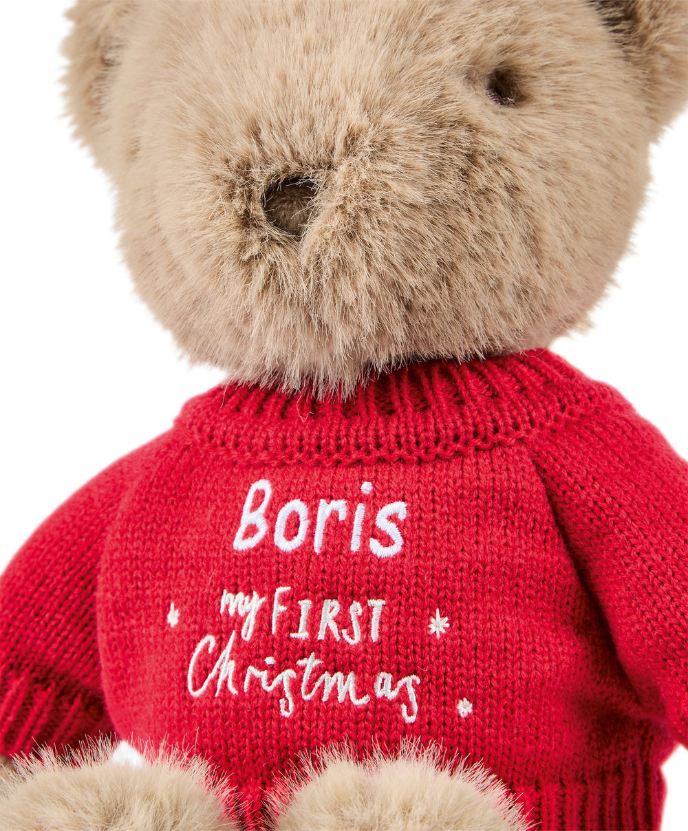 Mamas &amp; Papas Soft Toy - Xmas Bear 2026 PERSONALISABLE