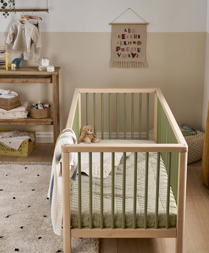 Mamas & Papas Solo Cotbed - Moss Green/Natural