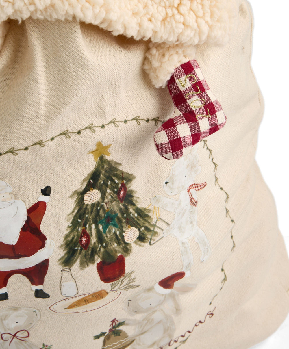 Mamas &amp; Papas Stockings Christmas Characters Santa Sack - Calico