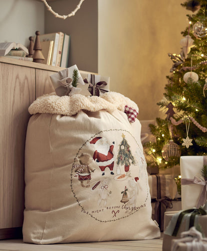 Mamas & Papas Stockings Christmas Characters Santa Sack - Calico