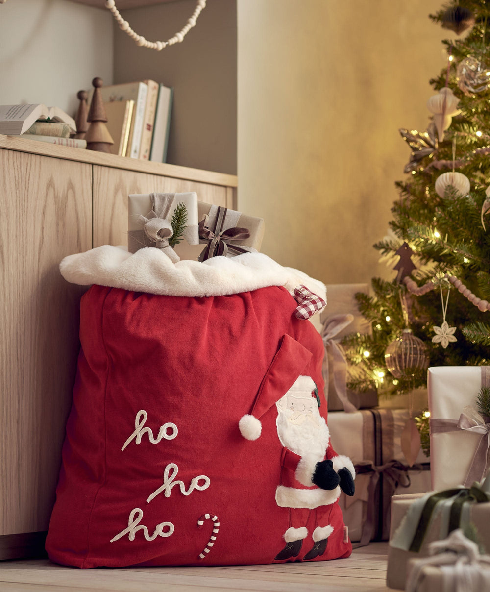 Mamas &amp; Papas Stockings HO HO HO Santa Sack - Red
