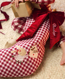 Mamas & Papas Stockings Large Stocking - Gingham 2026 personalisable