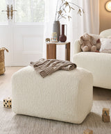 Mamas & Papas Stools Royton Footstool - Oyster Chenille Boucle