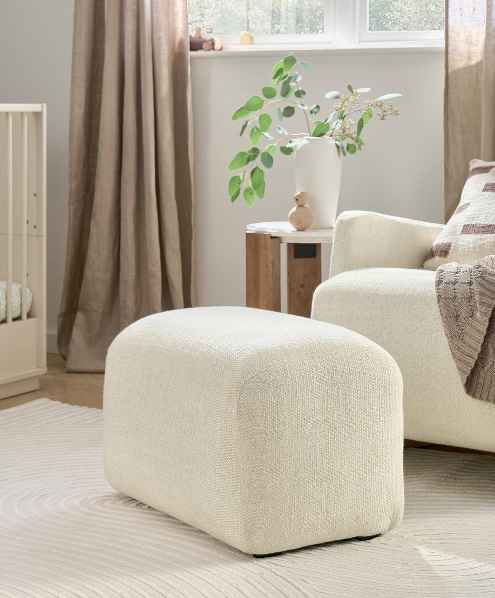 Mamas &amp; Papas Stools Royton Footstool - Sandstone Textured Weave