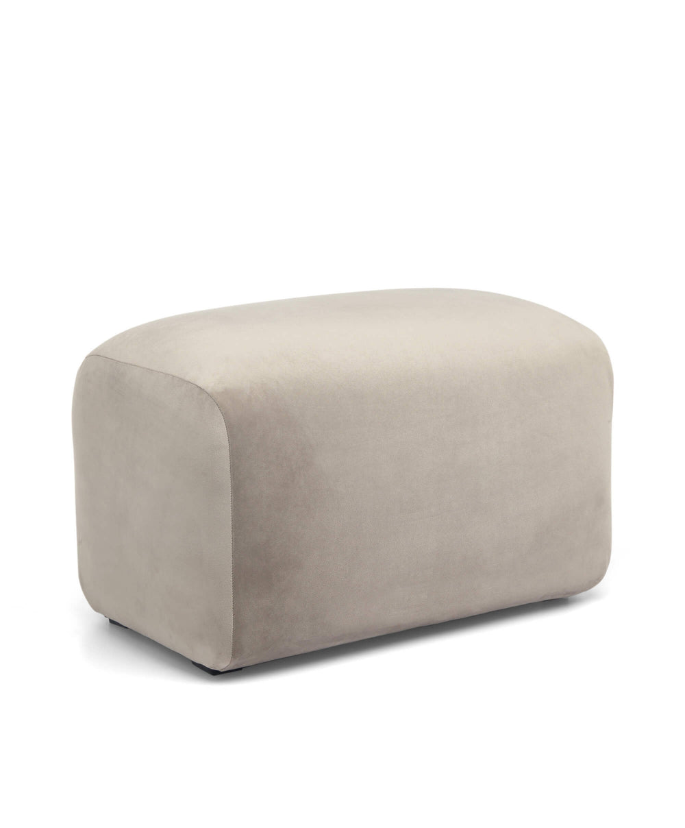 Mamas &amp; Papas Stools Royton Footstool - Stone Velvet