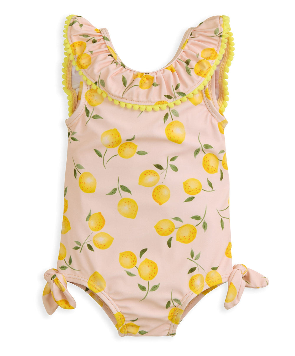 Mamas &amp; Papas Swimwear Lemon Print Frill Swimsuit