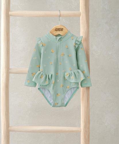 Mamas & Papas Swimwear Long Sleeve Frill Swimsuit