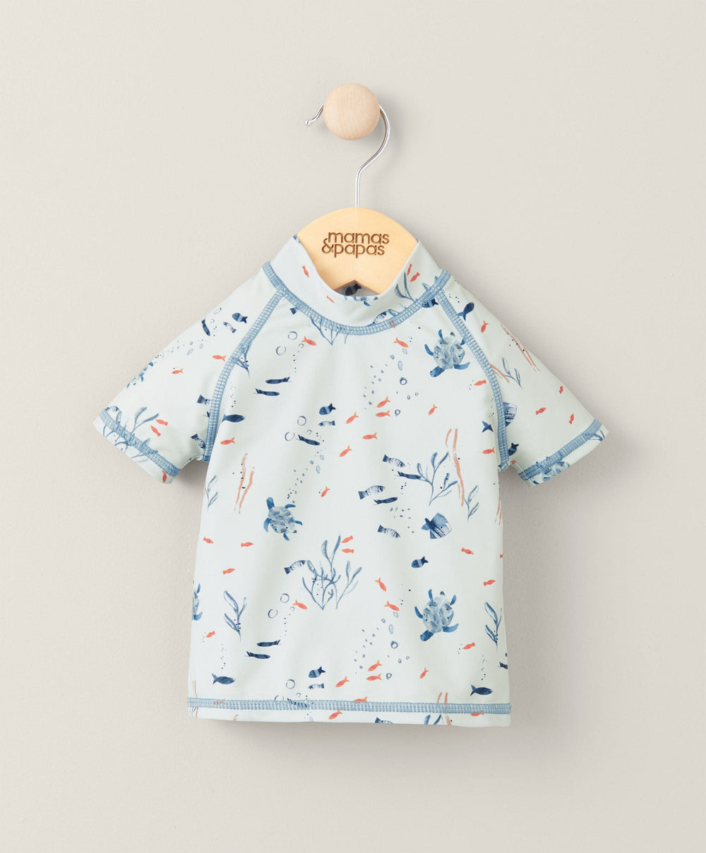 Mamas &amp; Papas Swimwear Short Sleeve Rash Top Swimwear - Blue