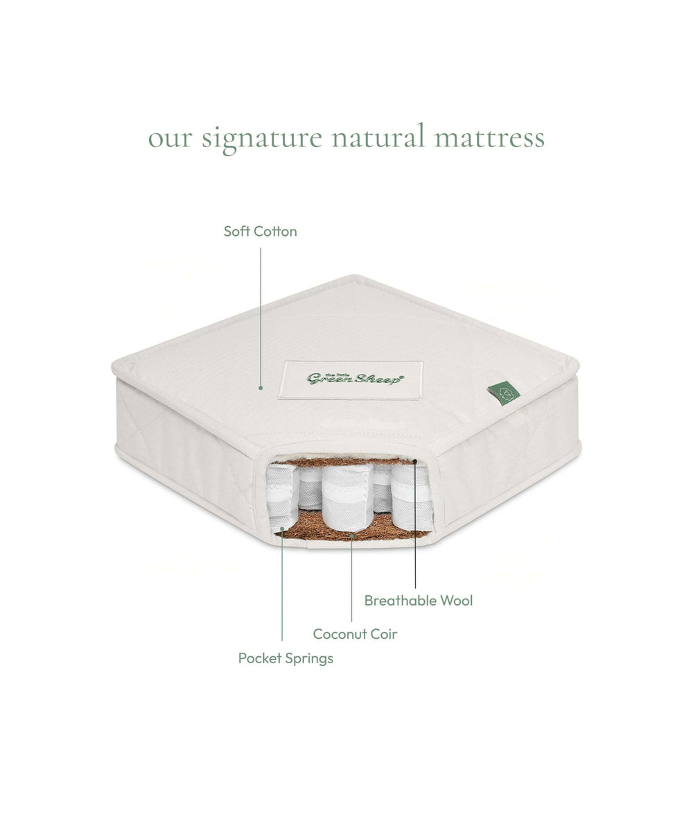 Mamas &amp; Papas The Little Green Sheep Natural Sprung Cot Bed Mattress