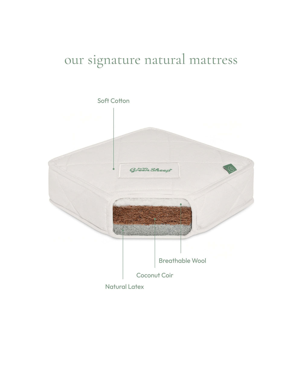 Mamas &amp; Papas The Little Green Sheep Natural Twist Cot Bed Mattress