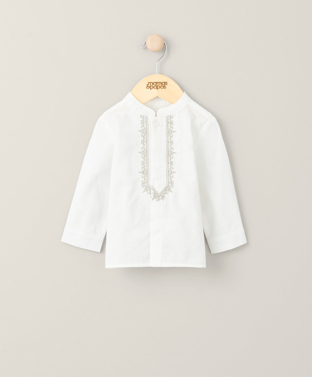 Mamas &amp; Papas Tops &amp; Shirts Embroidered Shirt - White