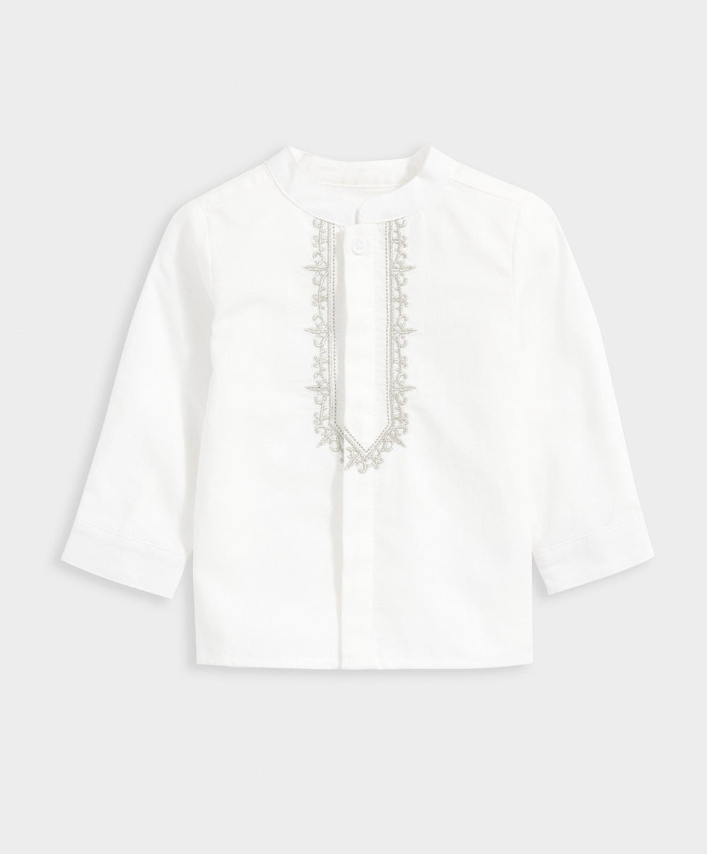 Mamas &amp; Papas Tops &amp; Shirts Embroidered Shirt - White