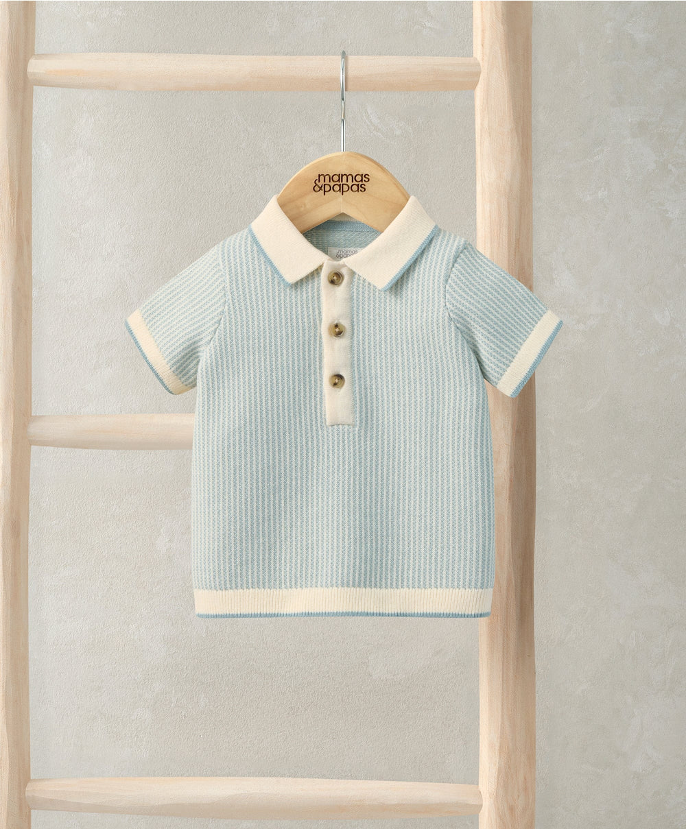 Mamas &amp; Papas Tops &amp; Shirts Jacquard Knitted Polo Shirt