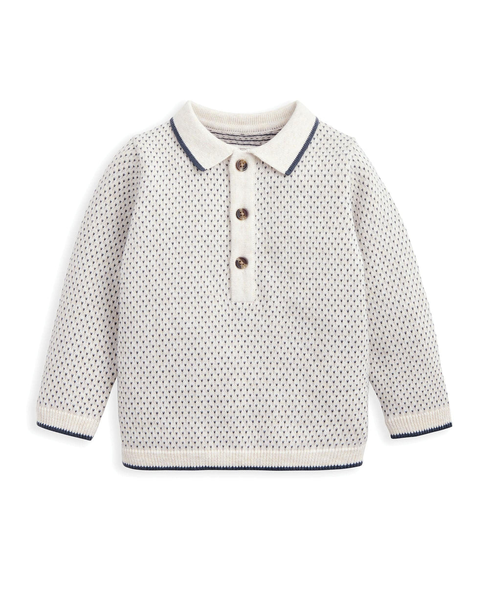 Mamas &amp; Papas Tops &amp; Shirts Knitted Polo Top - Cream