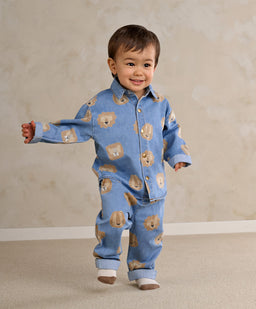 Mamas & Papas Tops & Shirts Lion Print Denim Shirt