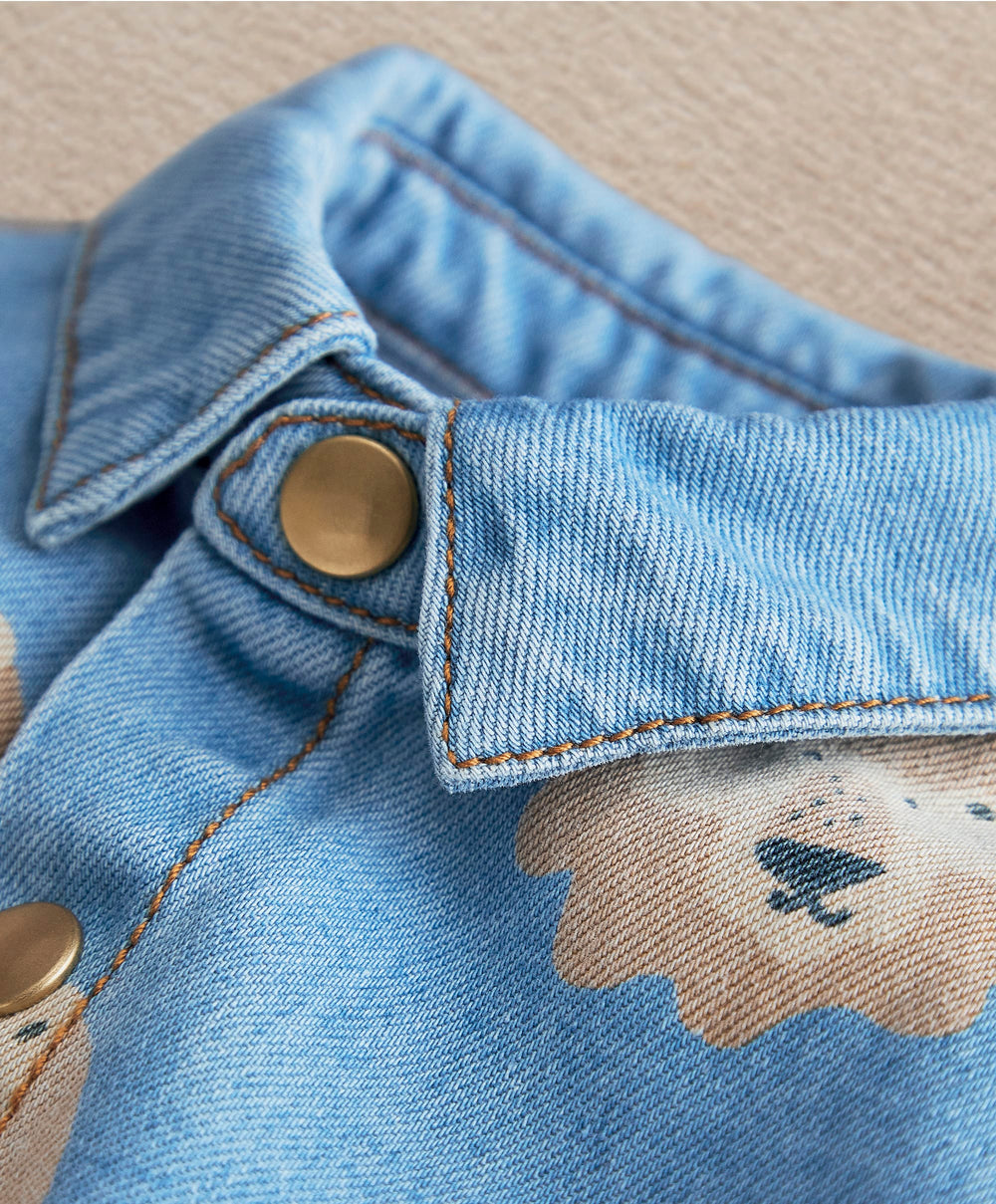 Mamas &amp; Papas Tops &amp; Shirts Lion Print Denim Shirt