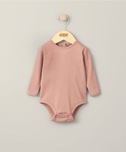 Mamas & Papas Tops & Shirts Organic Rib Bodysuit - Dusky Pink