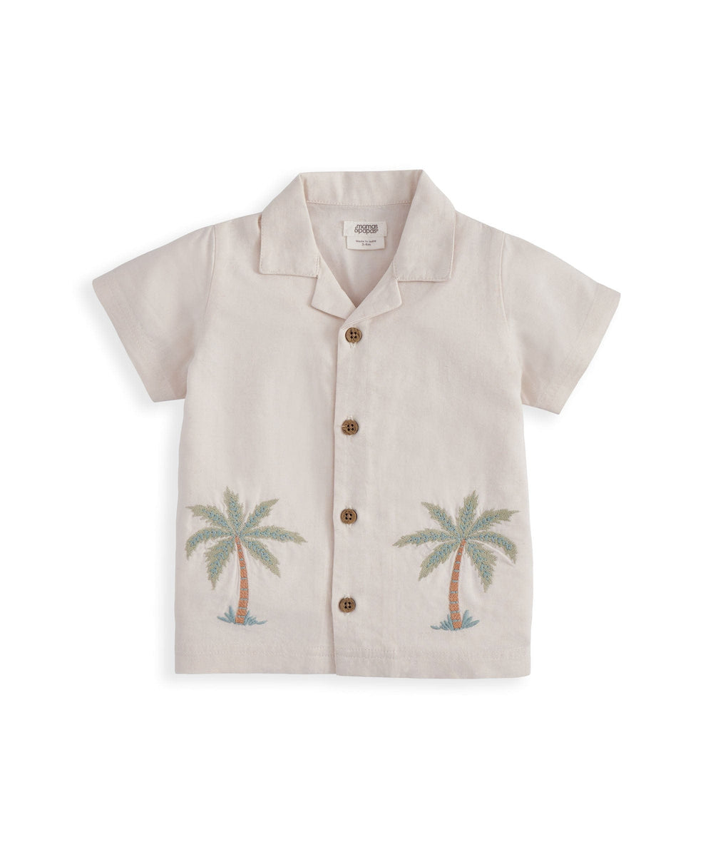 Mamas &amp; Papas Tops &amp; Shirts Palm Tree Linen Shirt