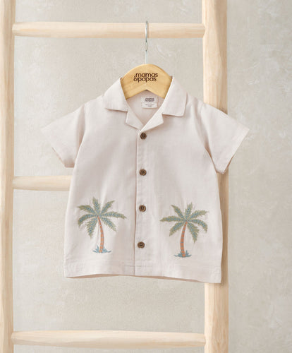 Mamas & Papas Tops & Shirts Palm Tree Linen Shirt