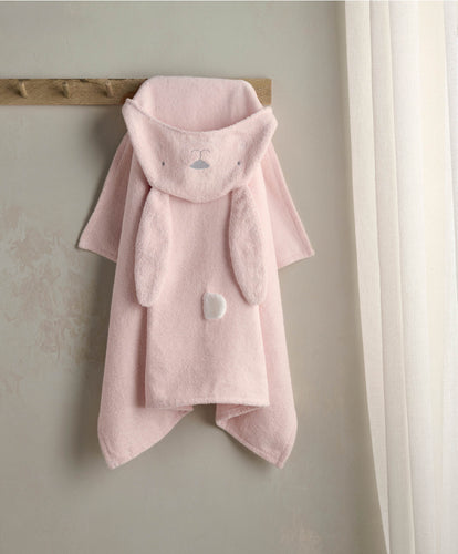 Mamas & Papas Towelling Hooded Baby Towel - Pink Bunny