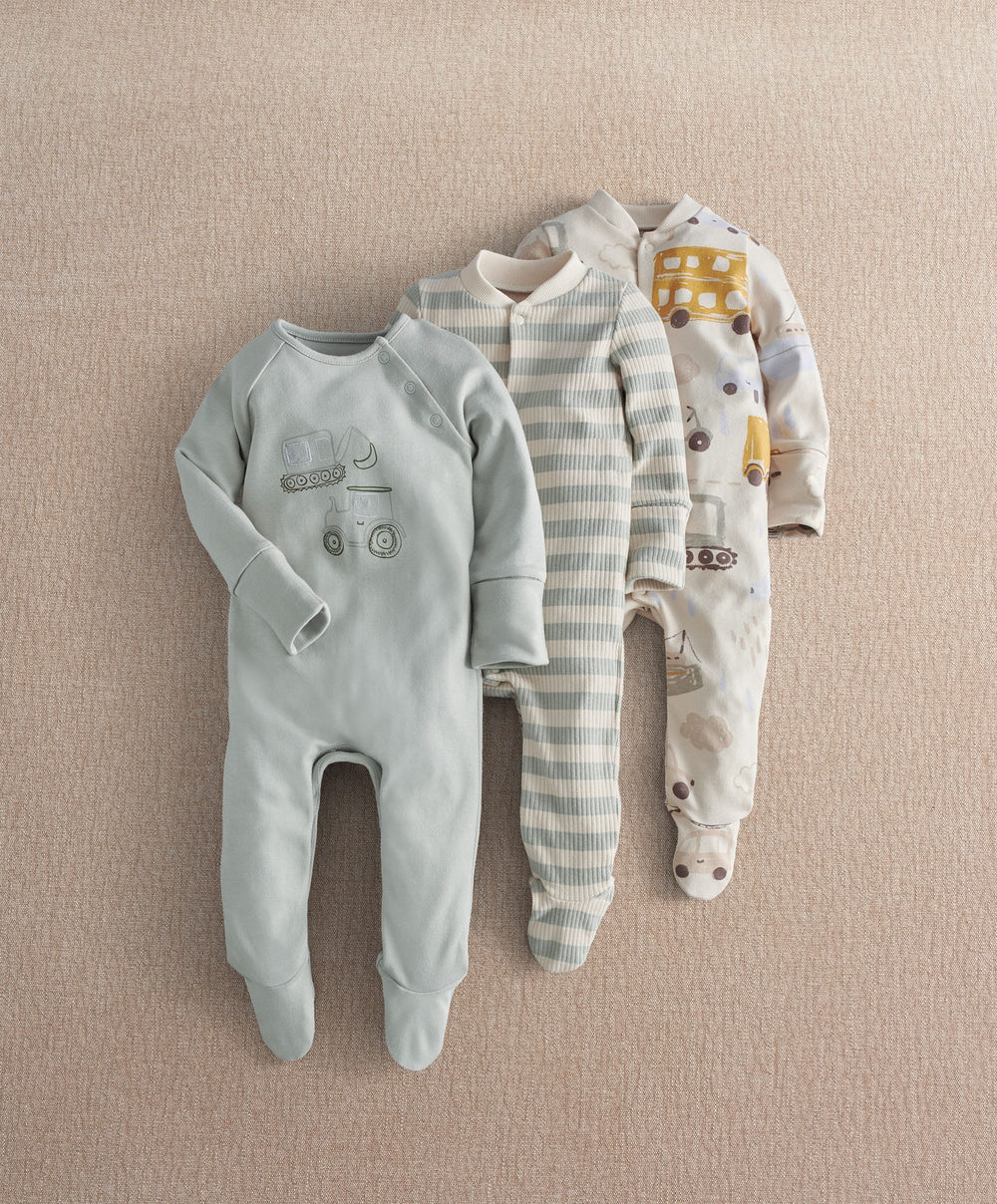 Mamas &amp; Papas Transport Sleepsuits (Pack of 3)
