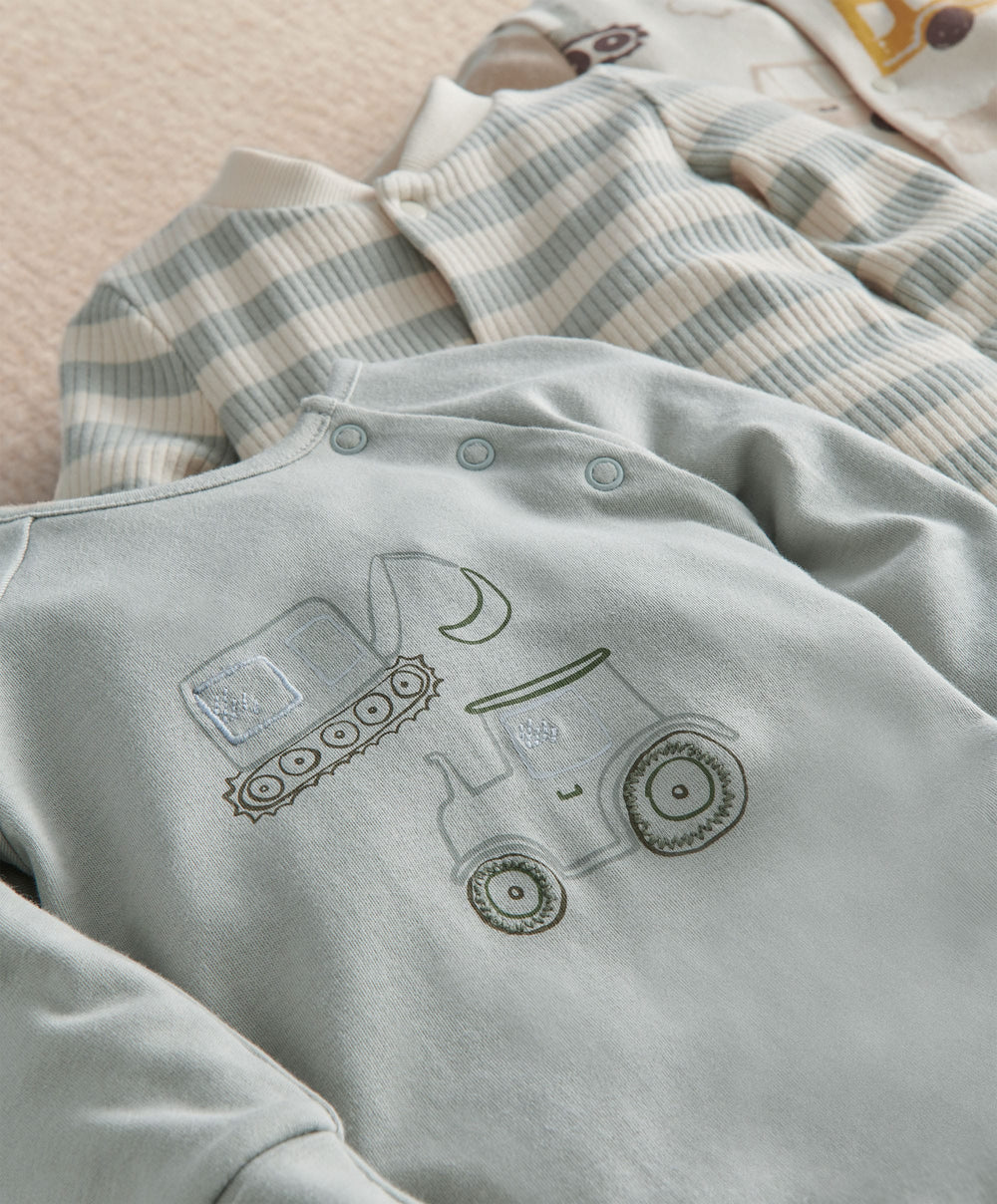 Mamas &amp; Papas Transport Sleepsuits (Pack of 3)